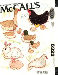 6322 MCCALLS STUFFED PIGEON, RABBITS,  GOOSE,  DUCK, HEN BABIES PATTERN